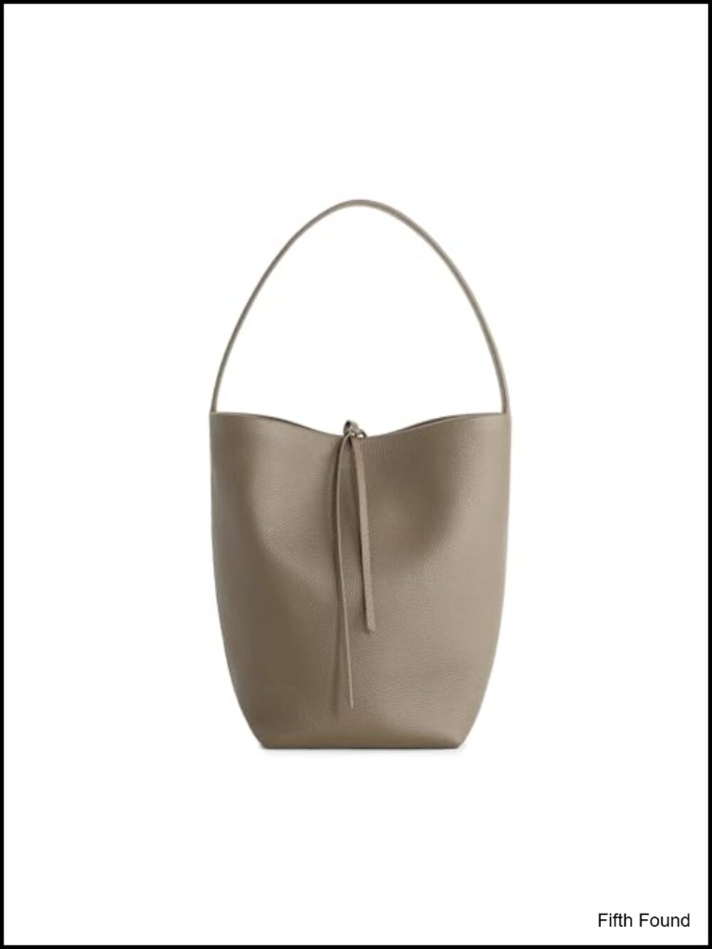 Genuine Leather Pebbled Bucket Shoulder Bag